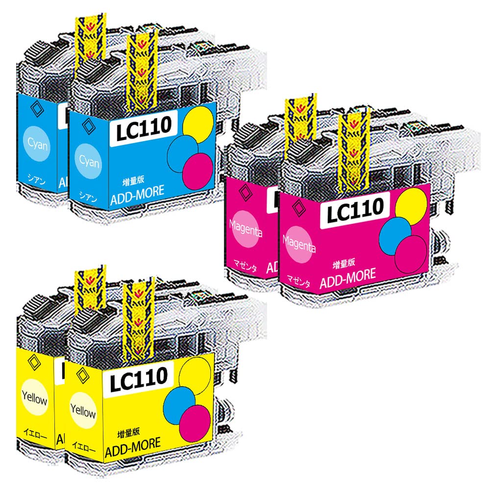 Amazon.co.jp: ブラザー用 LC110 LC110-4PK (2C/2M/2Y)互換インク
